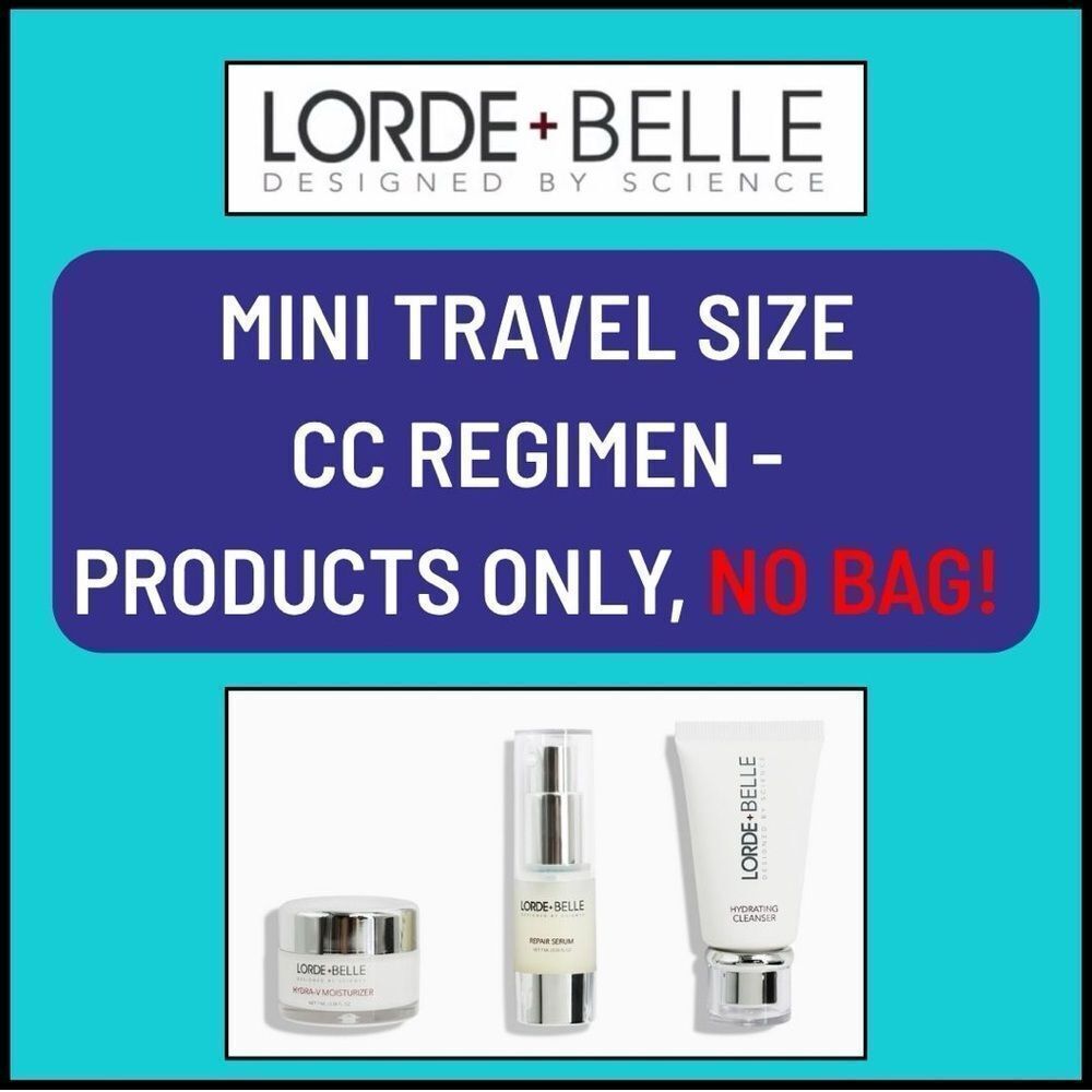 NWOB Lorde + Belle MINI TRAVEL SIZE 3-Step CC Skincare Regimen Trio - MSRP $100